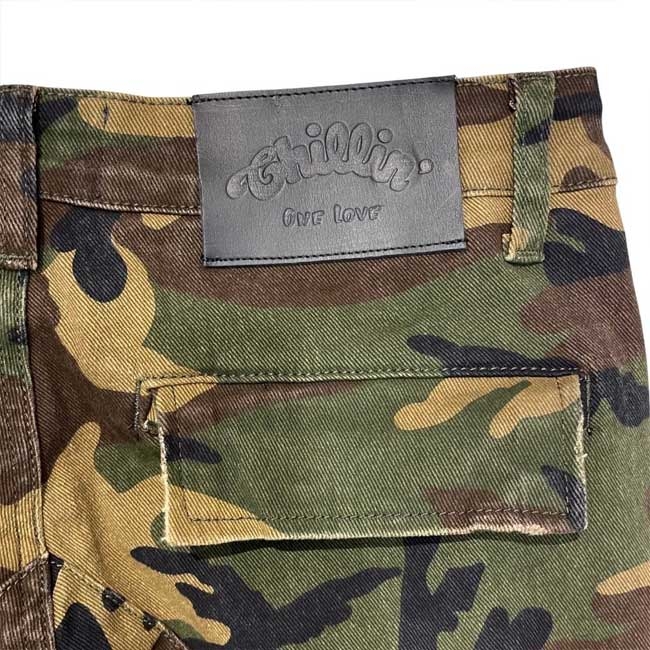Chillin' CAMO CARGO PANTS - BLACK LEATHER