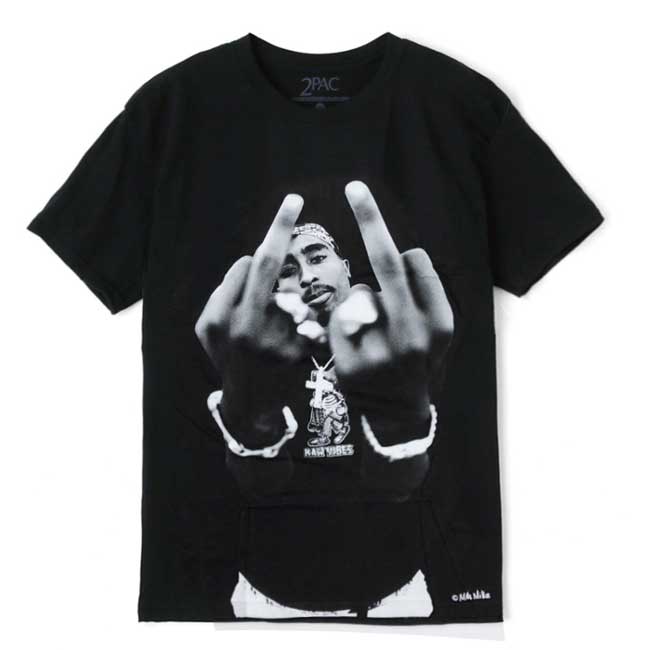 2PAC 2PAC MIDDLE FINGER JUMBO PRINT TEE