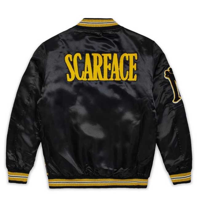 REASON CLOTHING × SCARFACE MONEY POWER RESPECT VARSITY JACKET