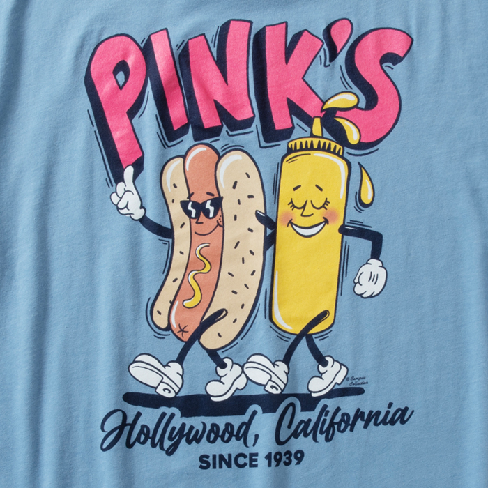 PINK'S HOT DOGS DOGS HOT DOG & MUSTARD TEE