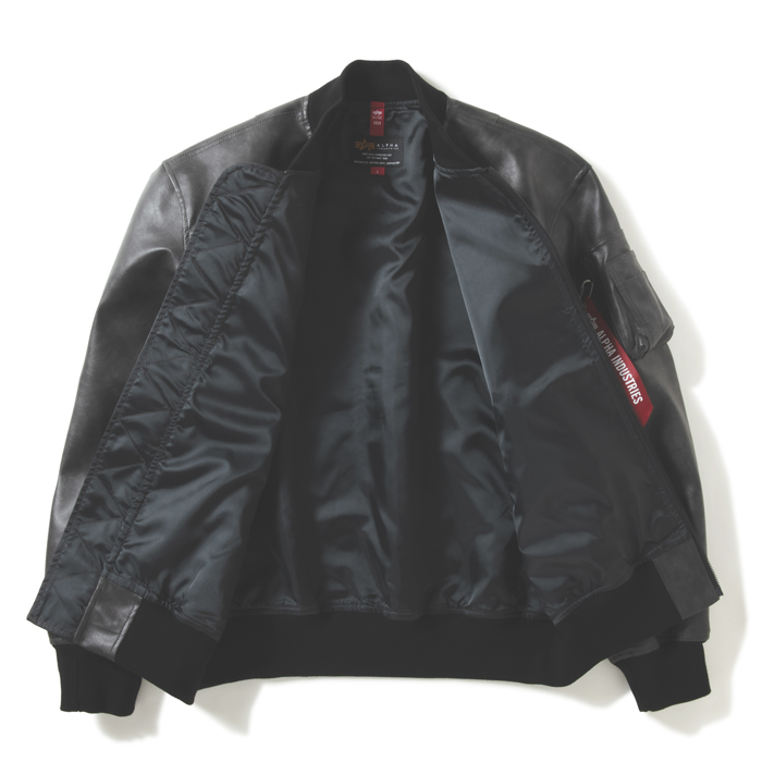 ALPHA INDUSTRIES レザージャケット L ブラウン アルファ