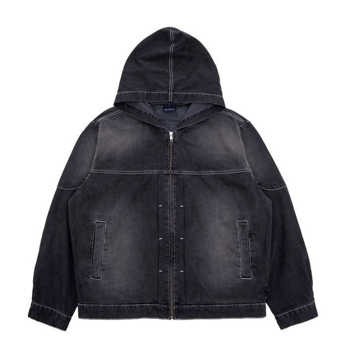 INTERBREED MASH UP DENIM HOODIE