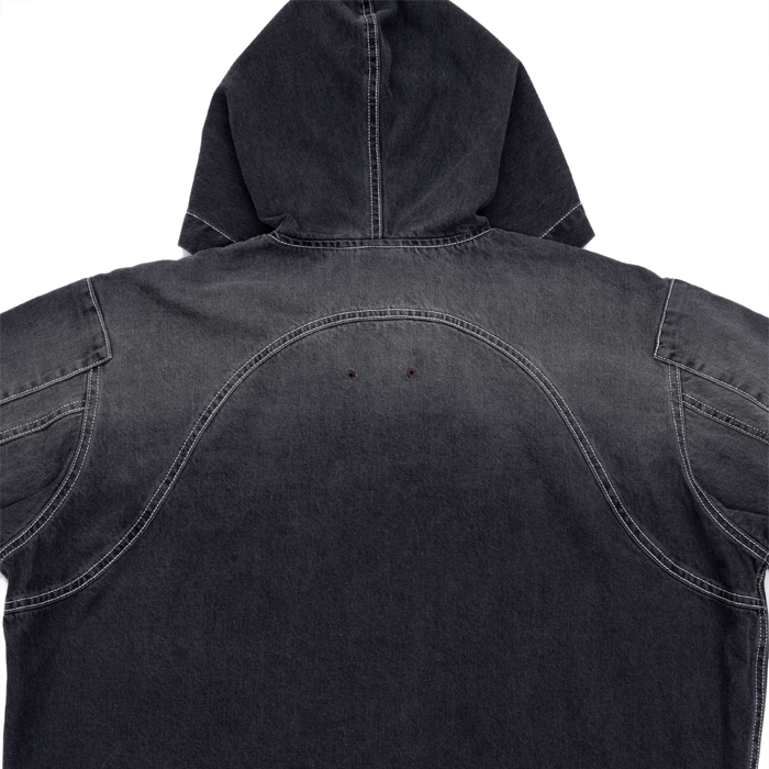 INTERBREED MASH UP DENIM HOODIE