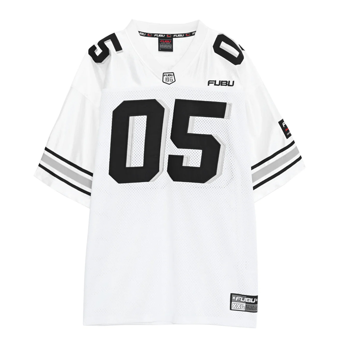 希少 FUBU フブ レザー ゲームシャツ フットボール ジャージ T