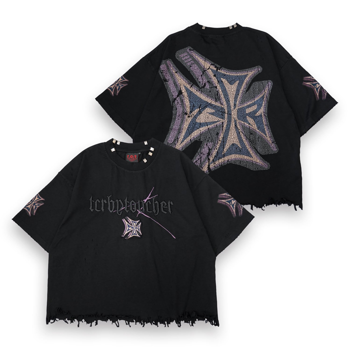 T.C.R CROSS LOGO DAMAGE S/S TEE